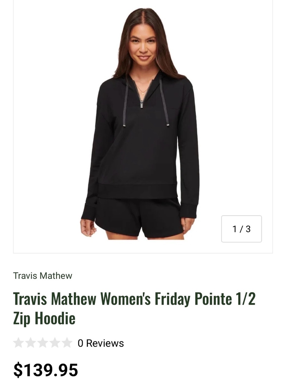 Travis Mathew Women's Half-Zip Hoodie in Black